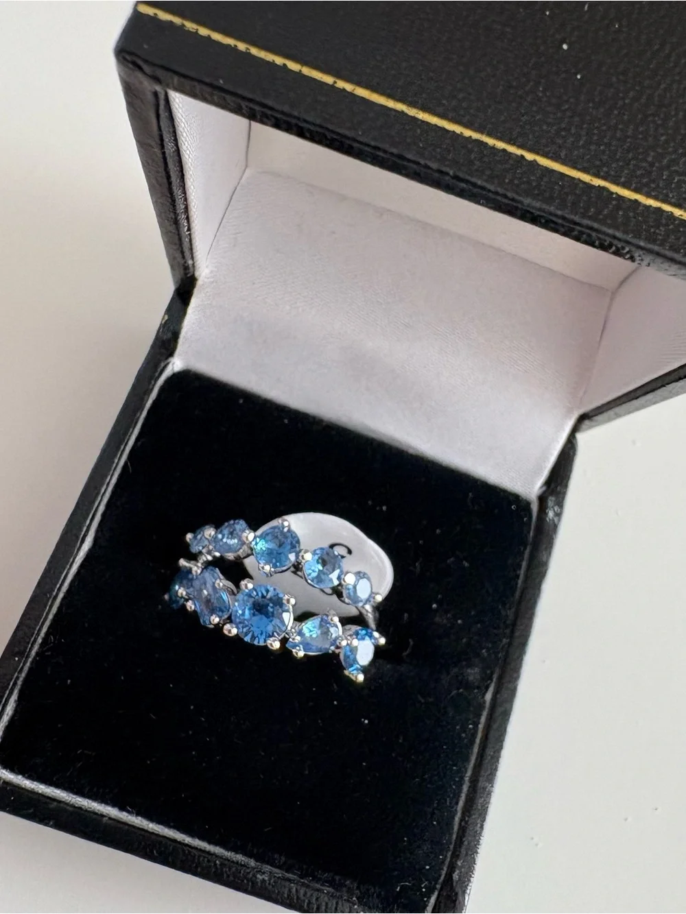 Bomb Party It’s Been You Forever Ring RBP8238 Aqua Blue Spinel Rhodium Plating